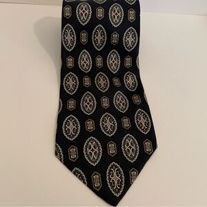 Vintage‎ Mark Alexander Necktie 100% Silk USA Black Paisley